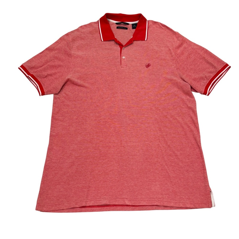 Sean John Polo Shirt Mens 3XL Red Short Sleeve Cotton Original Fit 34" Long